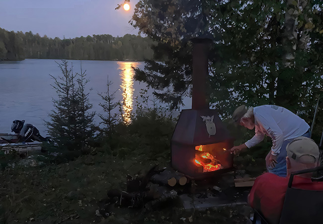 Biscotasing Sportsman Lodge Late Night Camp Fire.jpg